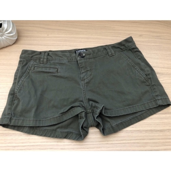 Express Olive Green Shorts - Picture 2 of 3